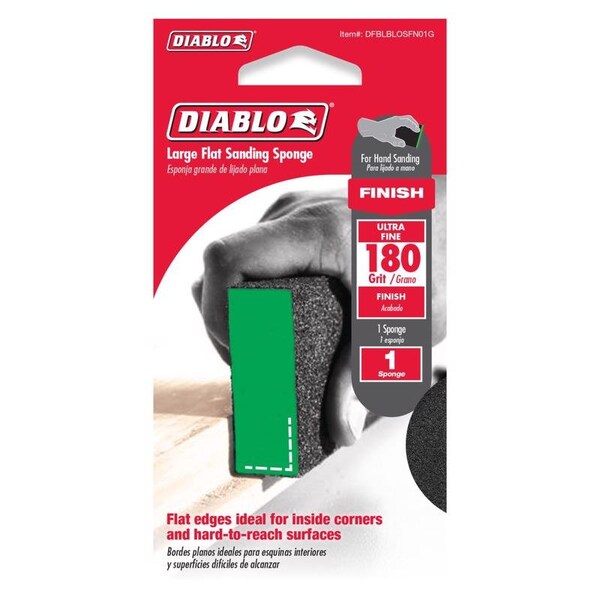 Diablo Diablo 5 in. L X 3 in. W X 1 in. 180 Grit Ultra Fine Flat Surface Sanding Sponge DFBLBLOSFN01G - main